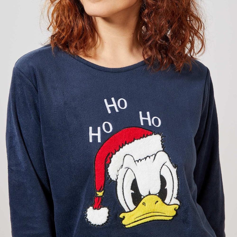 Disney Donald Duck Santa hat fuzzy Christmas pajama top size M NWOT KIABI